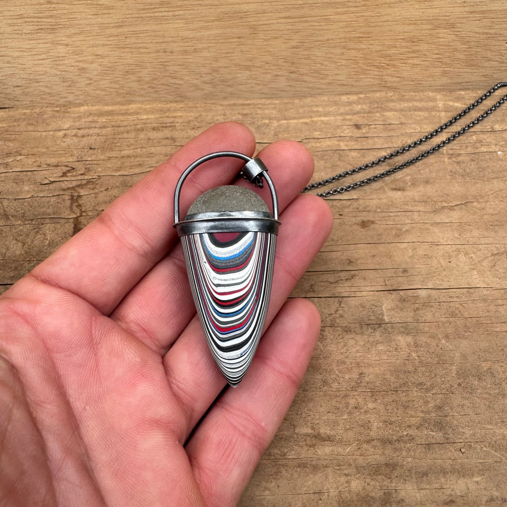 Set Fordite Necklace By Lakestone Jewelry