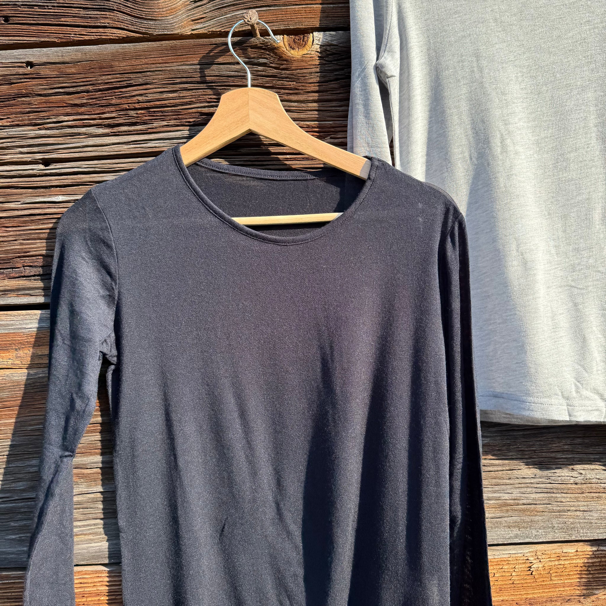 Silk Cashmere Blend Long Sleeve Crew Neck Top