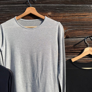 Silk Cashmere Blend Long Sleeve Crew Neck Top