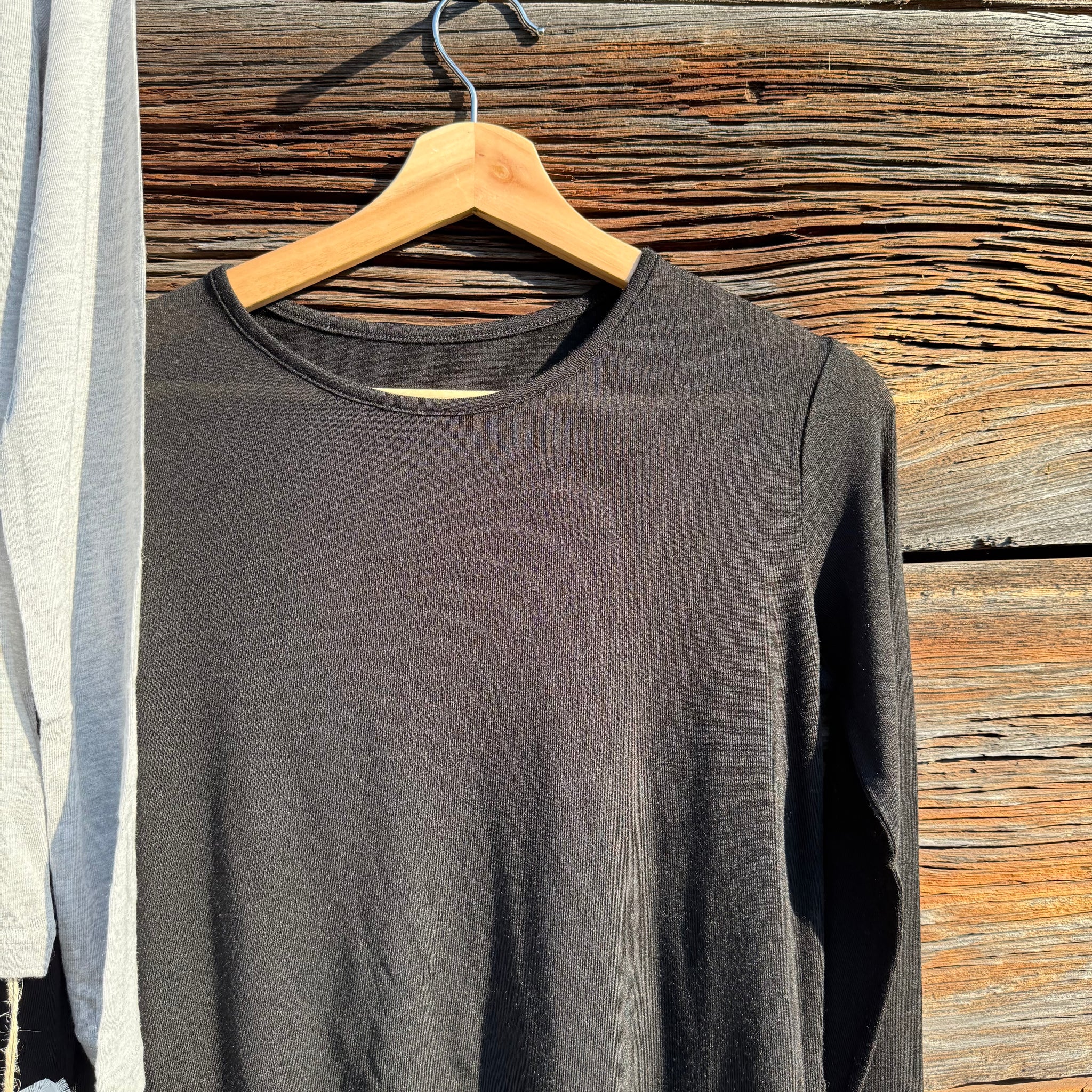 Silk Cashmere Blend Long Sleeve Crew Neck Top