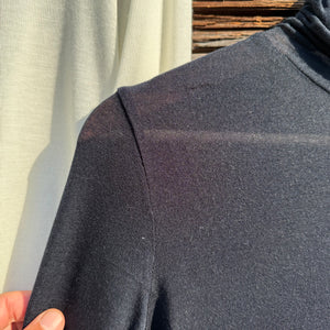 Silk Cashmere Blend Long Sleeve Turtle Neck Top