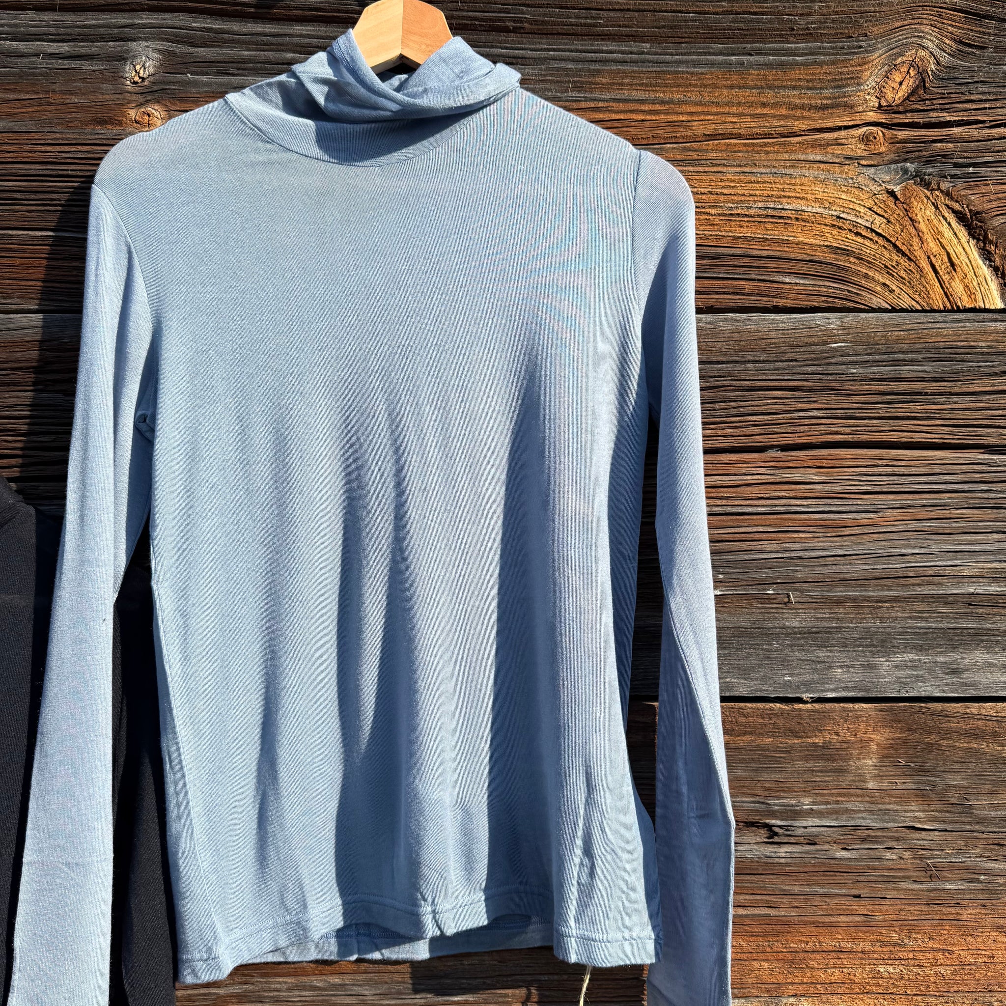 Silk Cashmere Blend Long Sleeve Turtle Neck Top