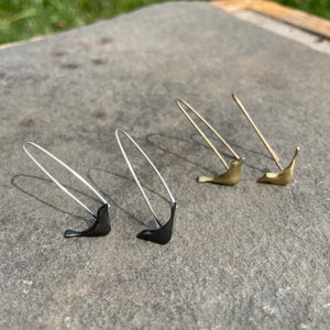 Simple Bird Dangle Earrings by Blackwing Metals