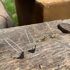 Simple Bird Dangle Earrings by Blackwing Metals