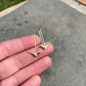 Simple Bird Dangle Earrings by Blackwing Metals