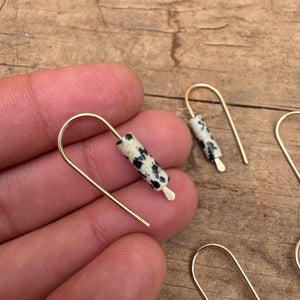Simple Drop Gold Fill Earrings with Stone Bead by Jovy Rockey