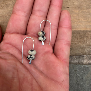 Simple Drop Sterling Earrings with Stone Bead by Jovy Rockey
