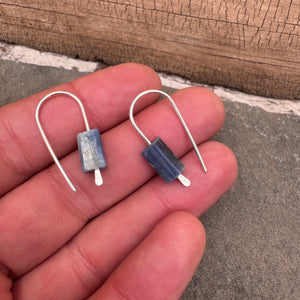 Simple Drop Sterling Earrings with Stone Bead by Jovy Rockey