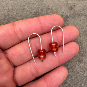 Simple Drop Sterling Earrings with Stone Bead by Jovy Rockey