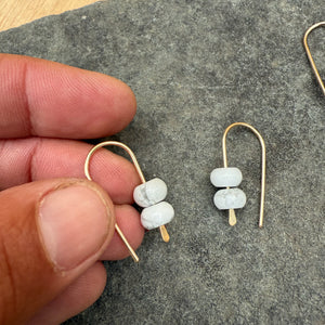 Simple Drop Gold Fill Earrings with Stone Bead by Jovy Rockey