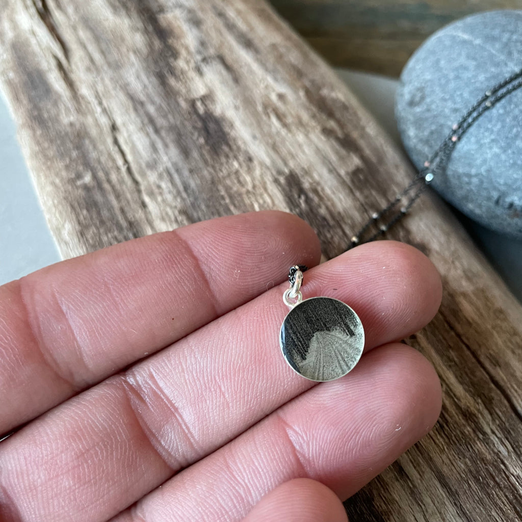 Ski Trail Photo Bezel Necklace on Sterling by Everyday Artifact