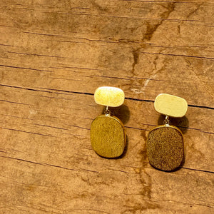 Skipping Stone Dangle Earrings in Brass by Mulxiply