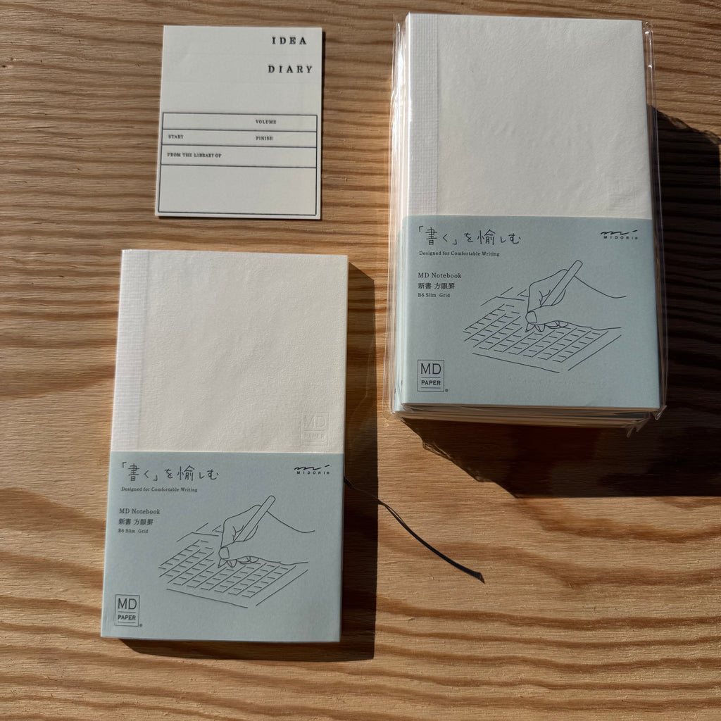 Slim Gridded B6 Notebook by MD Paper, Japan