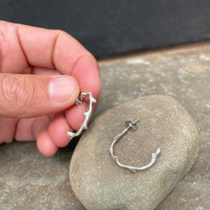 Small Branch Hoop Earrings by Blacking Metals