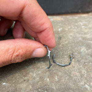 Small Branch Hoop Earrings by Blacking Metals