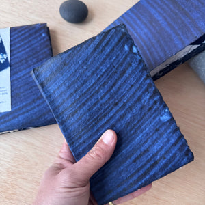 Small Indigo Hand Stitched Cotton Rag Paper Notebook by Lamali Paris