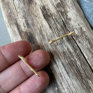 Small Twig Earrings in Gold Vermeil by Tree Trunk Arts