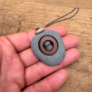 Spinner Stone in Stone Necklace by Lakestone Jewelry