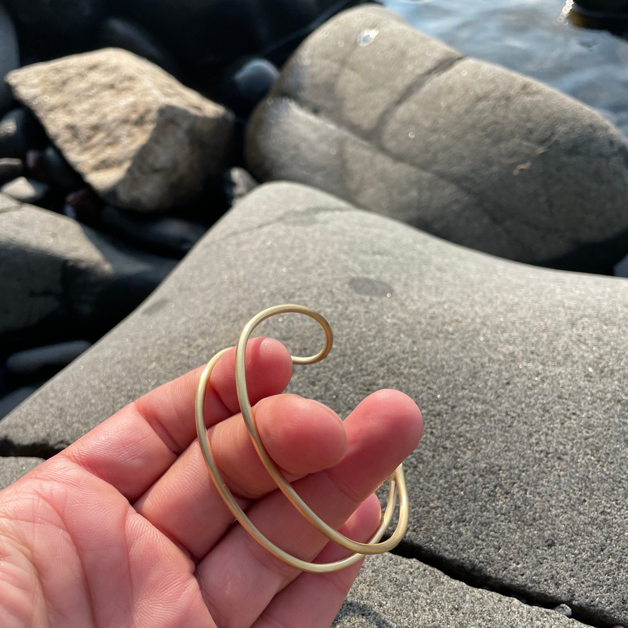 Split Brass Cuff Bracelet by 8.6.4 Design