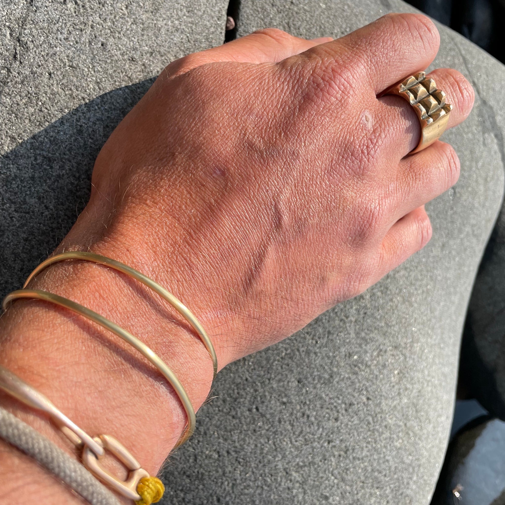Split Brass Cuff Bracelet by 8.6.4 Design