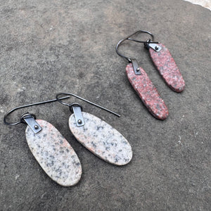 Stone Disc Earrings by Lakestone Jewelry