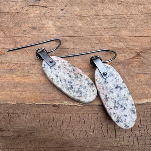 Stone Disc Earrings by Lakestone Jewelry