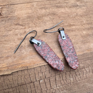 Stone Disc Earrings by Lakestone Jewelry
