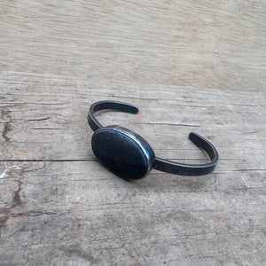 Stone with Thin Cuff by Lakestone Jewelry