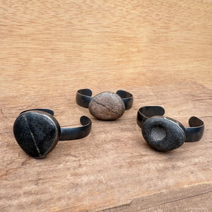 Stone with Wide Cuff by Lakestone Jewelry