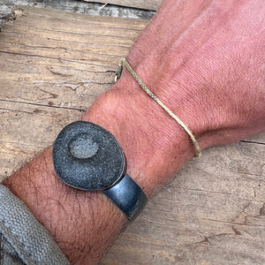 Stone with Wide Cuff by Lakestone Jewelry
