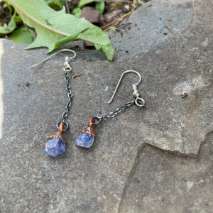 Tanzanite Chain Earrings by Hawkhouse