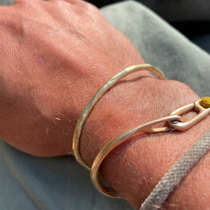 Thin Hammered Brass Cuff Bracelet by 8.6.4 Design