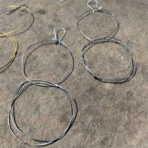 Thin Wire Double Loop Earrings by Eric Silva