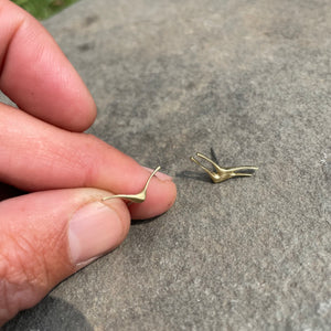 Tiny 3 Seagull Post Earrings by Blacking Metals