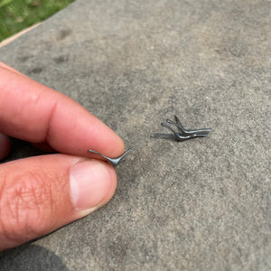Tiny 3 Seagull Post Earrings by Blacking Metals