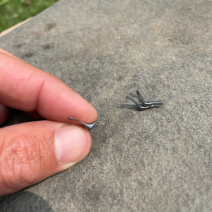 Tiny 3 Seagull Post Earrings by Blackwing Metals