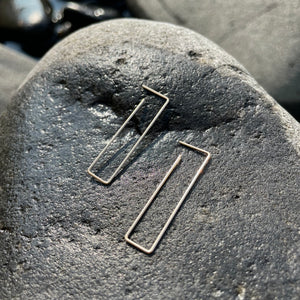 Tiny Rectangle 14k Gold fill Earrings by 8.6.4 Design