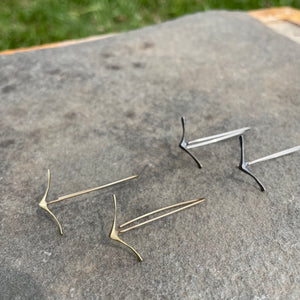 Tiny Seagull Dangle Earrings by Blackwing Metals