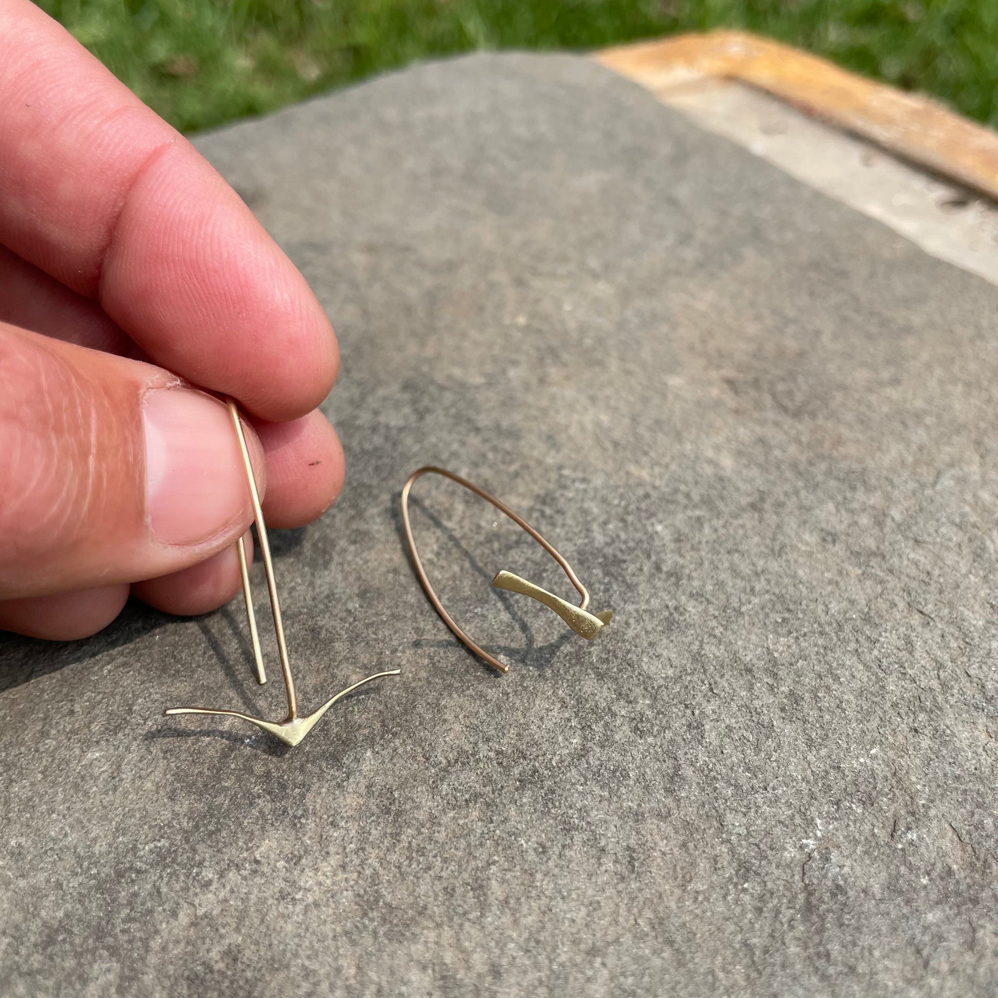 Tiny Seagull Dangle Earrings by Blackwing Metals