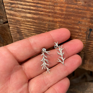Tiny Twig Post Earrings by Blackwing Metals