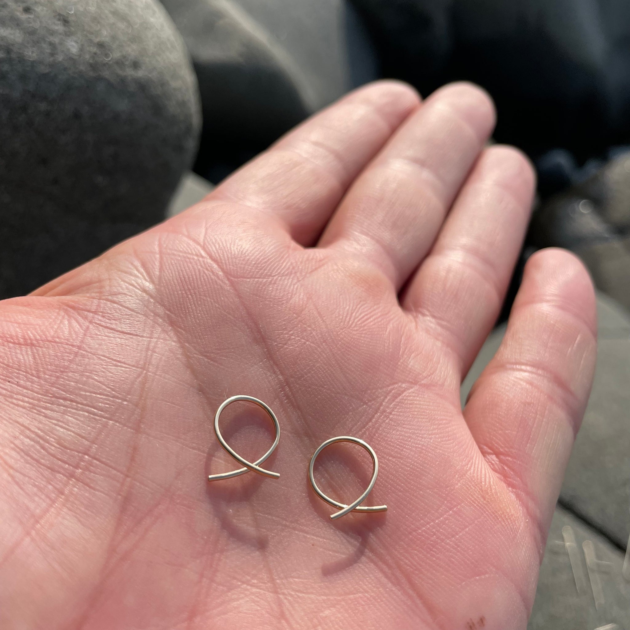 Tiny Twist 14k Gold fill Earrings by 8.6.4 Design