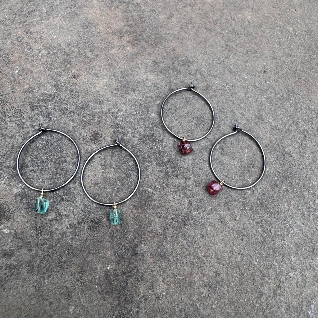 Tourmaline Hoop Earrings by Everart Designs