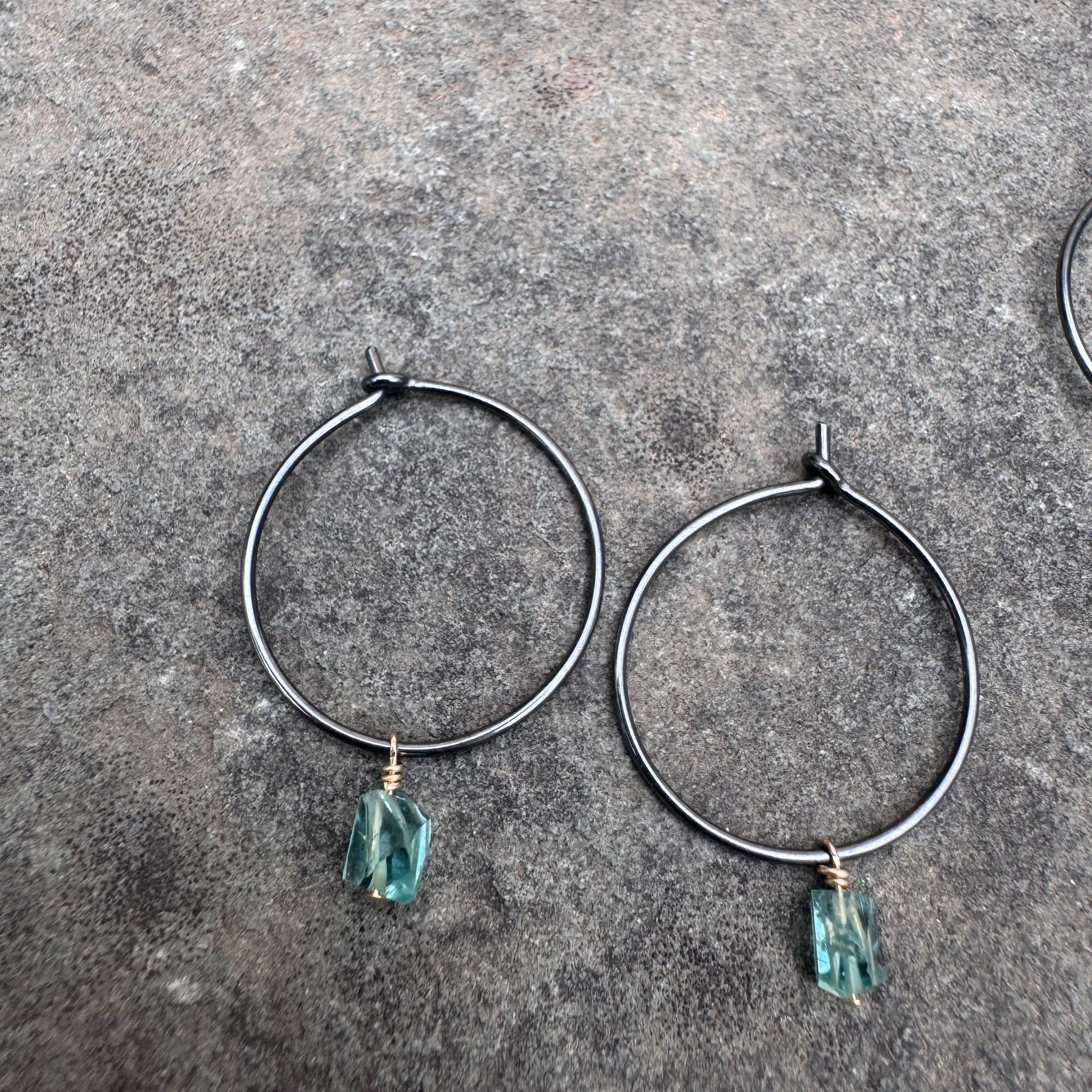 Tourmaline Hoop Earrings by Everart Designs
