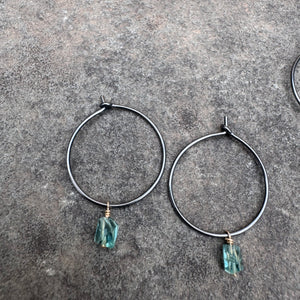 Tourmaline Hoop Earrings by Everart Designs