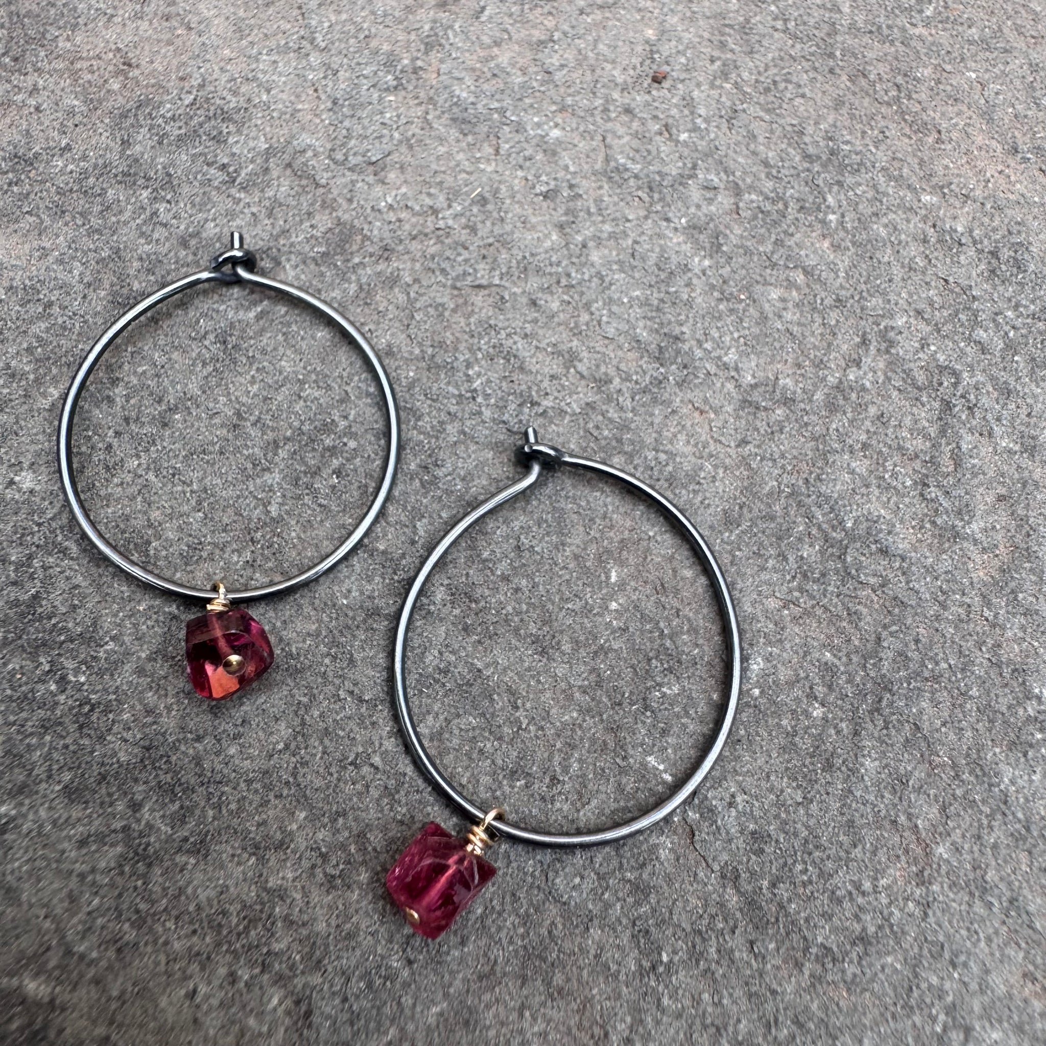 Tourmaline Hoop Earrings by Everart Designs