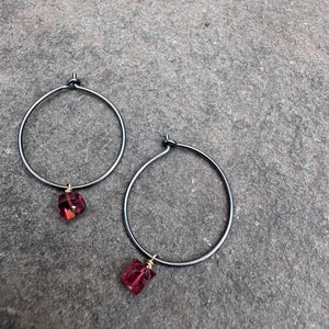Tourmaline Hoop Earrings by Everart Designs
