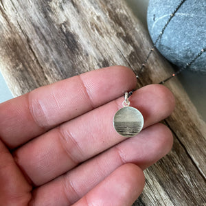 Tranquil Waters Photo Bezel Necklace on Sterling by Everyday Artifact