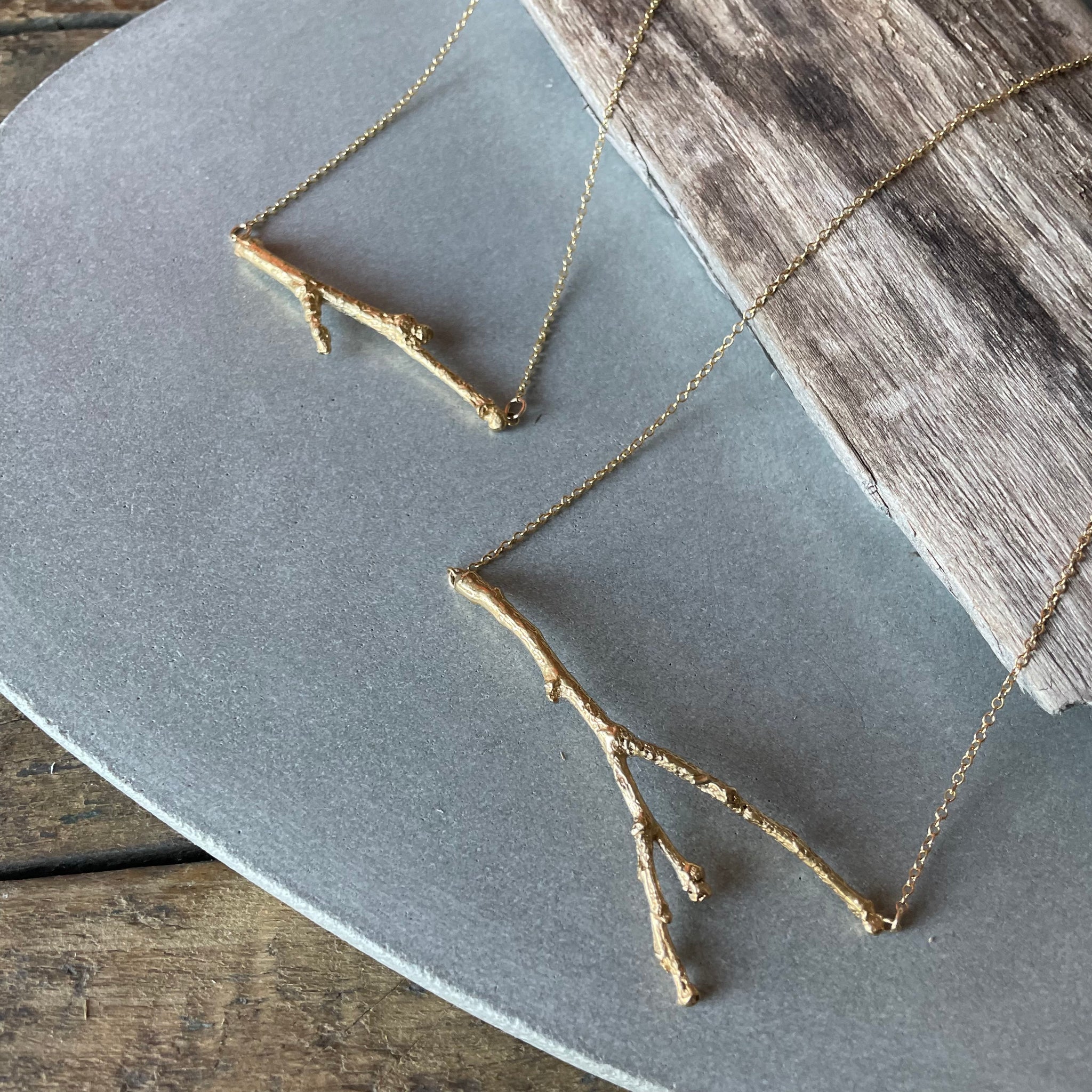 Twig Necklace in Bronze by Tree Trunk Arts