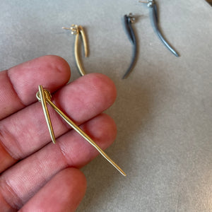 Two Part Quill Earrings by Blacking Metals