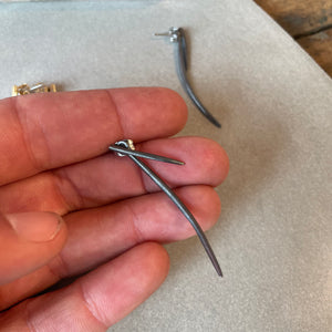 Two Part Quill Earrings by Blacking Metals